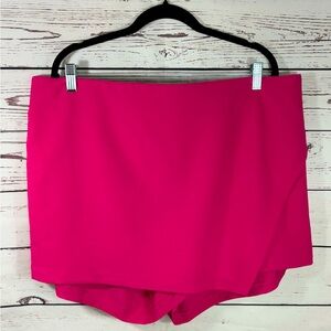 Torrid Barbie Pink 3.5 Inch Pull-On Crepe High-Rise Asymm Skort Size 18